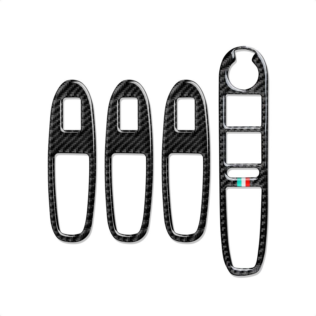 Samolepky na spínače oken do auta Obložení z uhlíkových vláken pro kompatibilitu s Alfa Romeo 159 2004-2011