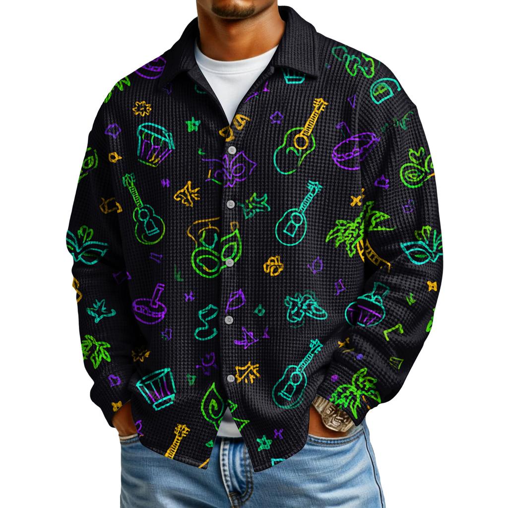 Men's Casual Button-Down Long-Sleeve Shirt