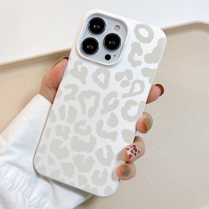 The Gray-White Leopard Print Phone Case For iPhone 13 11 12 14 15 16 17 Pro Max Plus 16E XR 8 7 Plus SE 2022 X XS Max Soft Cover