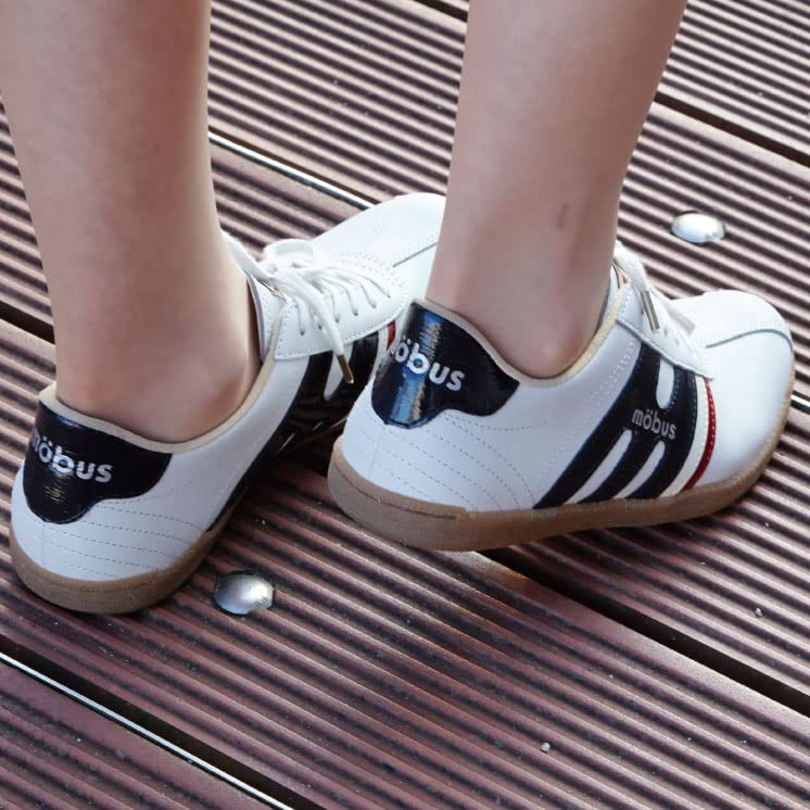 Maubus Men's MUNDEN Leather Casual Walking Shoes (S.WHT/BLK ENAMEL, Japanese Shoe Sizes, Adult, 27.0 cm)