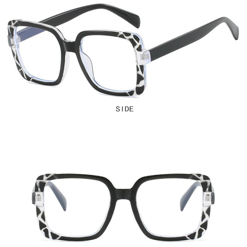 Damebriller personlig fargeblokk firkantet brilleinnfatning anti-blått lys optisk brilleinnfatning godteri farge flatt speil