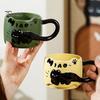 Cani de cafea stivuibile cu pisici, capacitate 380 ml, cu tematică drăguță de pisică, căni de ceai ceramice care economisesc spațiu, cadou pentru iubitorii de pisici și colecționari