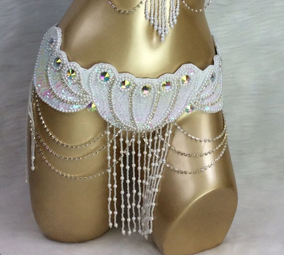 New Style Belly Dance Costume Women Sequins Hip Scarf Wrap Bellydancing Belt with Tassel Beads Waist Chain