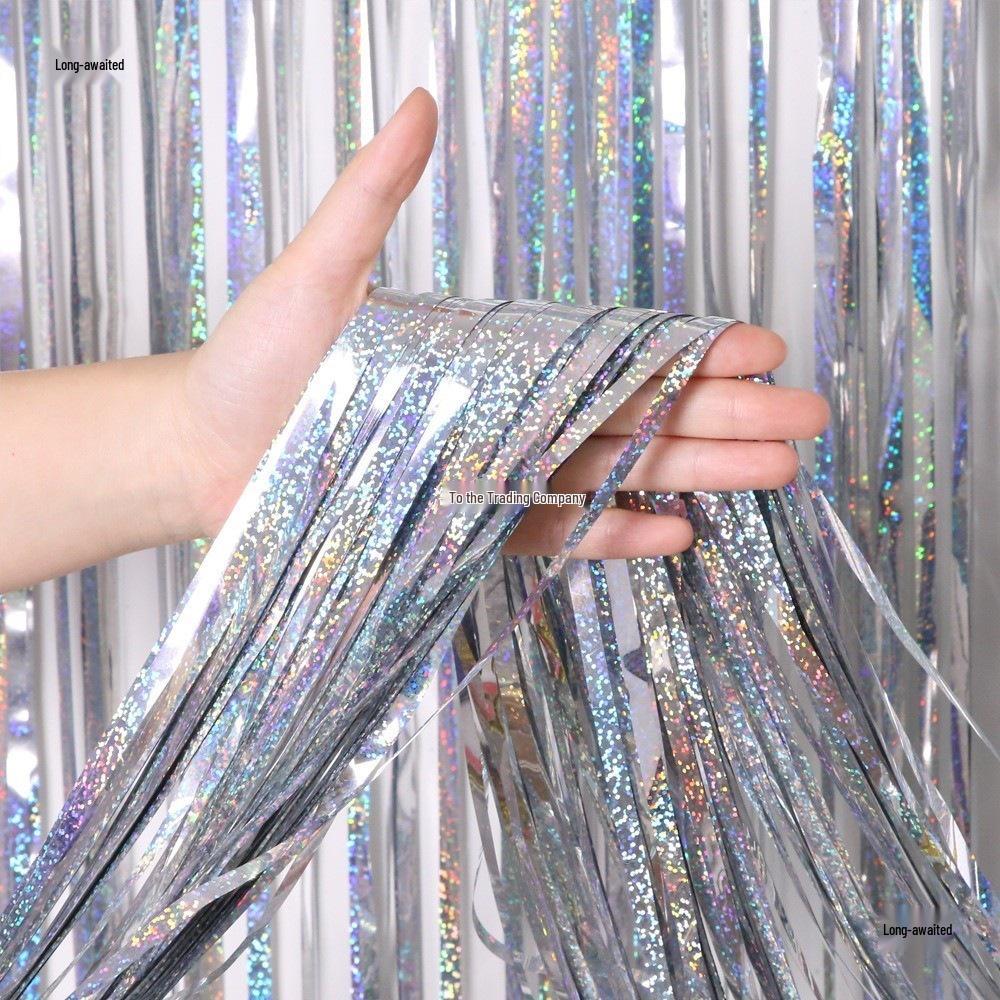 Laser Rain Tassel Ribbons for Party, Festival, or Wedding Stage Decoration