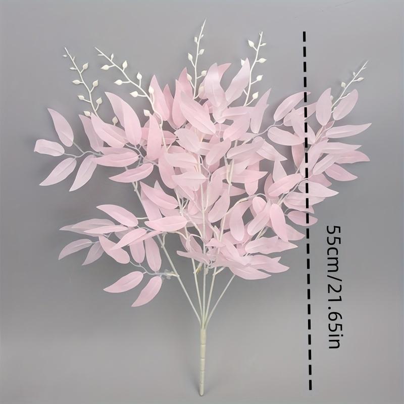 5-Pronged Artificial Willow Branch, Plastic Faux Greenery for Wedding and Engagement Decor, Floral Arrangement Artificial Outdoor Flowers