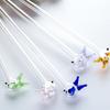 Cute Fish Glass Straws Reusable Colorful Fish Drinking Straw 8mm Diameter for Smoothies Juice Tea Coffee And Water