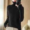 Autumn/Winter 2024 High-Neck Knit Pullover: Slim Fit, Solid Color, Long Sleeve