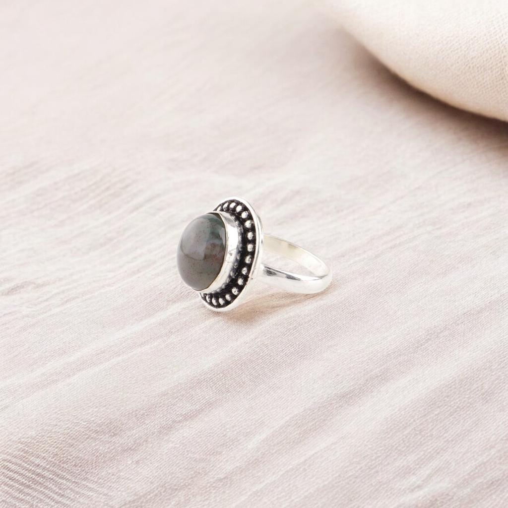 Natural Moss Agate Gemstone 925 Sterling Silver Jewelry Handmade Green Ring RR-62-25