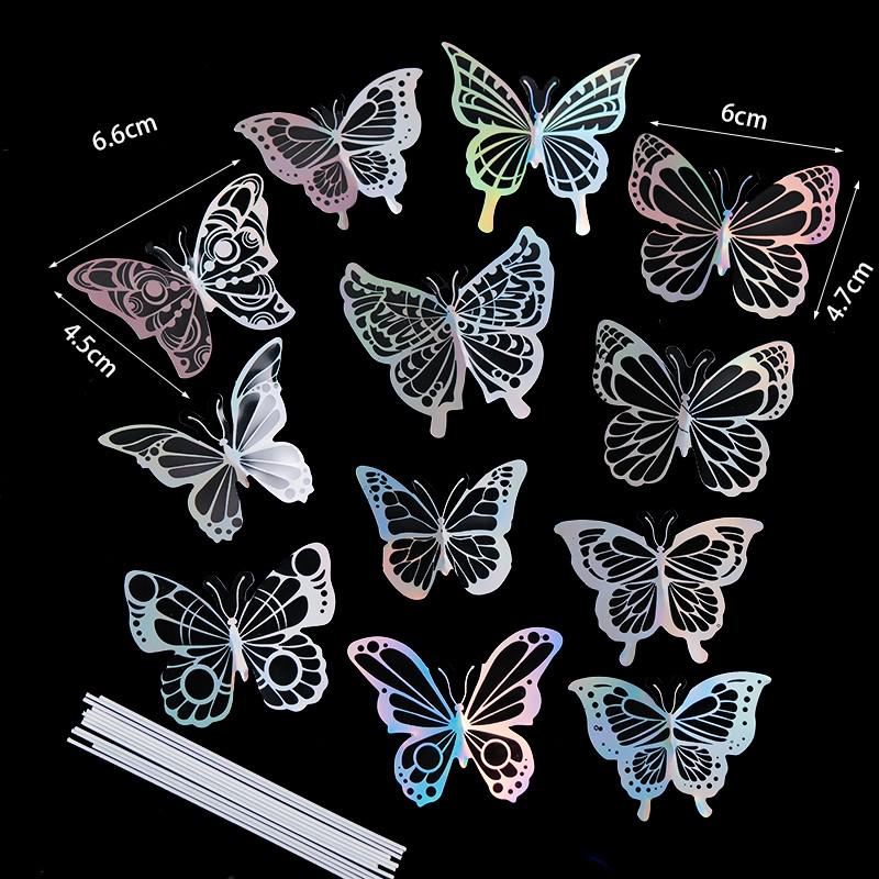 Toppere de tort fluturi roz cu margini aurii - Perfecte pentru sărbătorile de ziua de naștere ale prințeselor