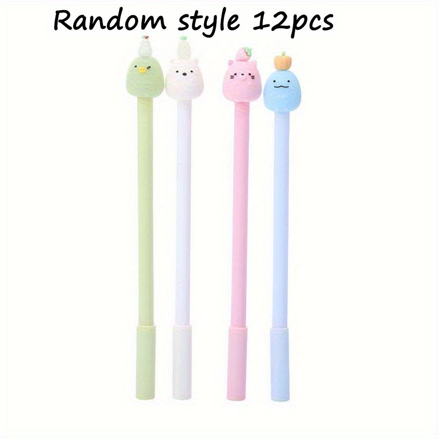 

12pcs 0.5mm Animals Pen Cute Fruit Pens Handle Gel Pen School Kawaii Stationery Suitable Student Education Supplies Back To School Random style