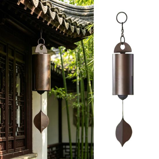 Windspiel für draußen, große tiefe Tonhöhe, Windglocke, handgefertigt, Vintage-Metall-Windspiel für Veranda, Terrasse, Außenbereich, Innenbereich, Heimdekoration