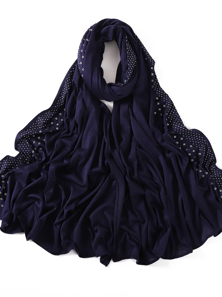 Bling Diamonds Star Jersey Hijab Scarf Muslim Rhinestone Turban Femme Musulman African Head Wraps Arab Turkish Hijabs for Women