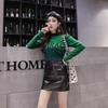 High Waist Hip Skirt Shiny Leather Skirt Half Body Skirt A-line PU Small Leather Short Skirt Female Sexy Club Skirts