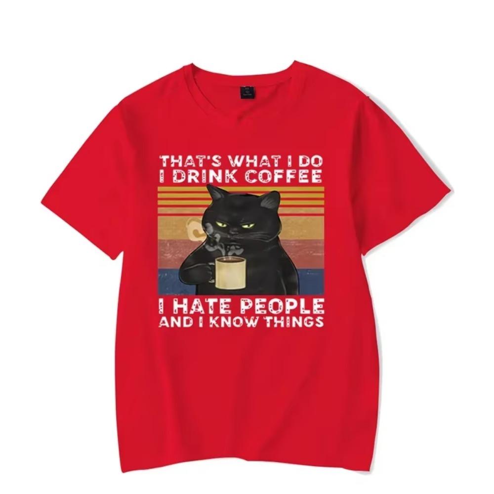 Das mache ich Ich trinke Kaffee Grafik T-ShirtMode Harajuku T-Shirt Hip Hop Herren Marken-T-Shirt Trend Übergroßes Shirt