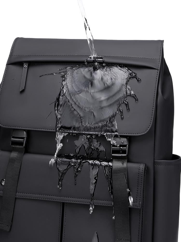 Unisex Large Capacity Business Commuting Backpack - Korean Style Leather Laptop Bag
