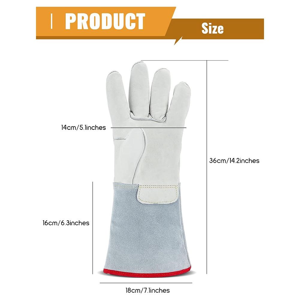 Криогенные перчатки 14,2 дюйма / 36 см длиной, до середины предплечья, защитные перчатки для жидкого азота / сухого льда / холодных помещений China Mainland