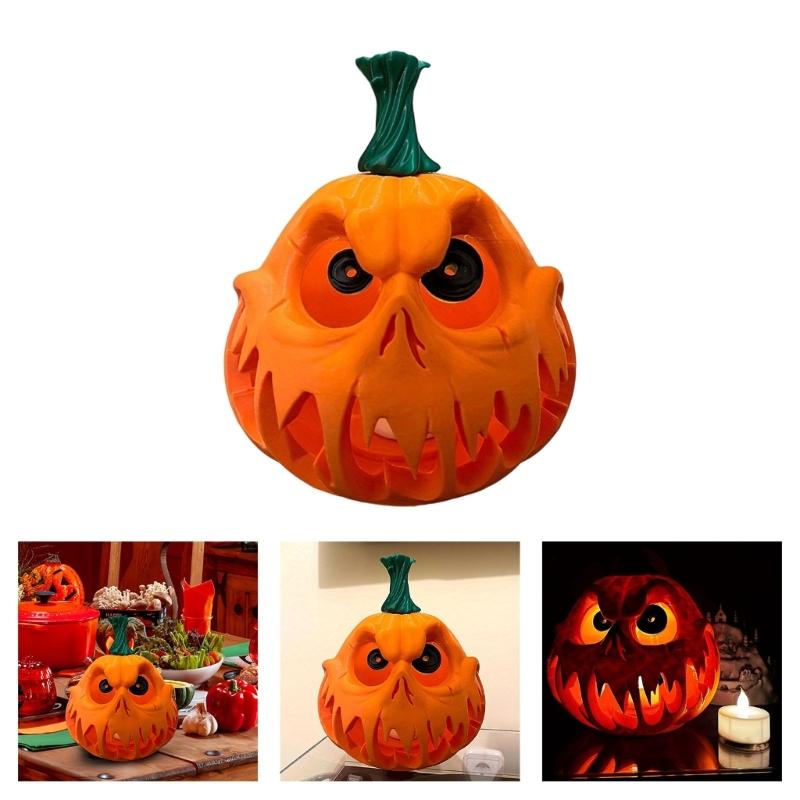 Halloween Resin Pumpkin Figure Sculpture Pumpkins Figurine Desk Ornament For Themed Parties And Festival Decoration