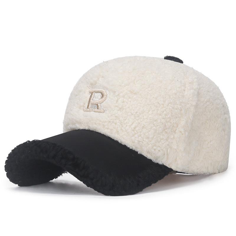 Teddy Fleece Winter Baseball Cap With Curved Brim And Adjustable Strap For Womens Streetwear
