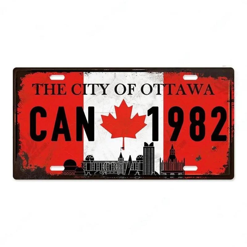 Retro Car 2D Metal Sign, Aluminum Wall Decor 15x30cm