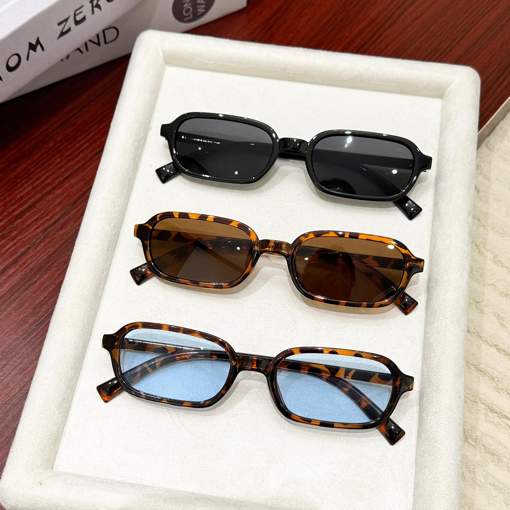 

3Pcs Fashionable Mixed Glasses Set, Oval-Shaped Glasses, Chic Black, Tortoiseshell Glasses, Suitable for Daily Wear