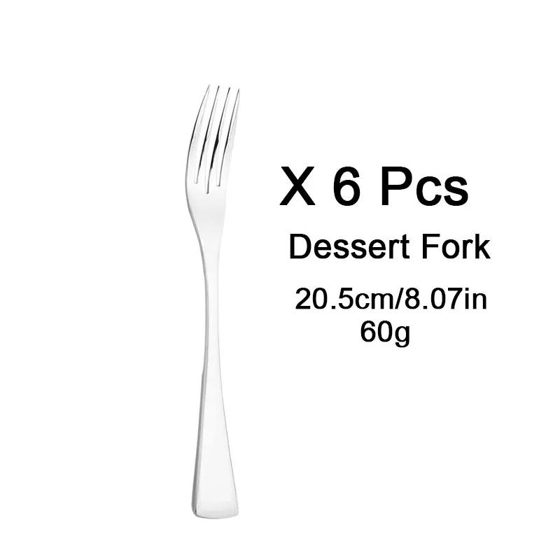 6Pcs Silver Separate Dinnerware Set Knife Fork Spoon Flatware 304 Stainless Steel Tableware Silverware Kitchen Dinner Cutlery