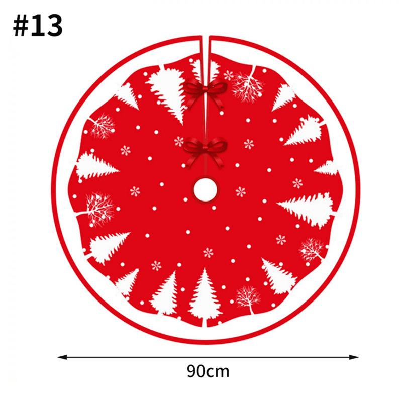 40-90cm Christmas Tree Skirt White Snowflake Xmas Tree Skirt Christmas Tree Decorative Base Carpet New Year Navidad Party Decor