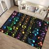 Colorful Musical Notes Pattern Carpet with Black Background for Home Decor Suitable for use as an anti-slip for living room bedroom sofas