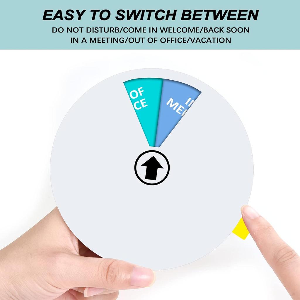 Office Door Sign,Do Not Disturb/Come in Welcome/Out of Office/in a Meeting/Back Soon/On Vacation Sign, Privacy Door Indicator That Lets Others Know