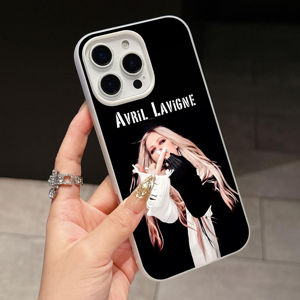 Avril Lavigne Jelly Double layer White Mobile Phone Case for iPhone 17 16 15 14 13 12 11 Air Pro Max Plus Protective