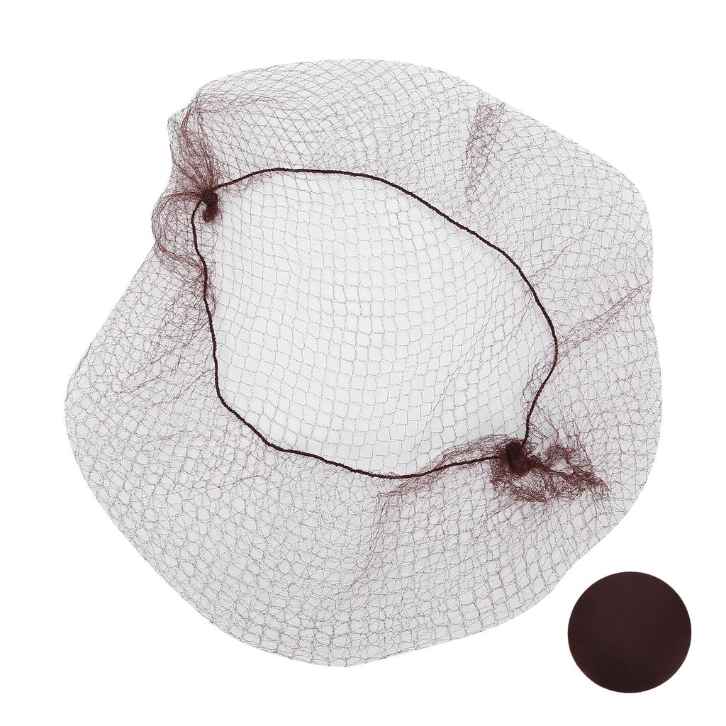 144pcs Hairnet Nylon Disposable Wig Cap Breathable Hair Mesh Net for Home SalonDark Brown