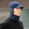 New Men Plush Fur Lined Warm Winter Hats Stylish Ear Protection Beanie Hat For Men Fashion Outdoor Slouchy Ski Warm Suit