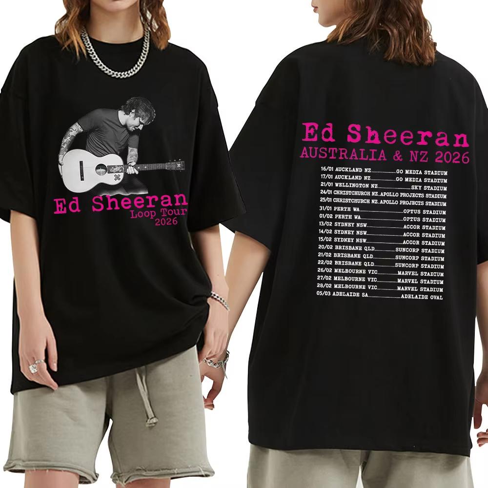 

Ed Sheeran Loop Tour Australia New Zealand 2026 Tour T-shirts Men s Women Fashion Hip Hop T-shirt Cotton Cozy Oversized T Shirts S разноцветный