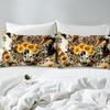 Flower Deer Head Three-Piece Quilt Cover 3D Digital Printing Bedding Set Bed Cover