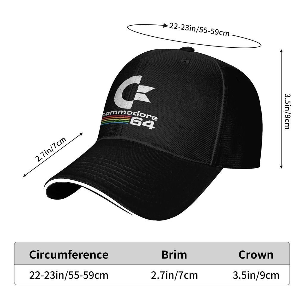 Nuovo Arrivo Cappellini da Baseball Vintage Commodore 64 Logo Indossare per Unisex Donna Cappellino da Golf Classico Retro Amiga C64 Cappellino Snapback Regolabile