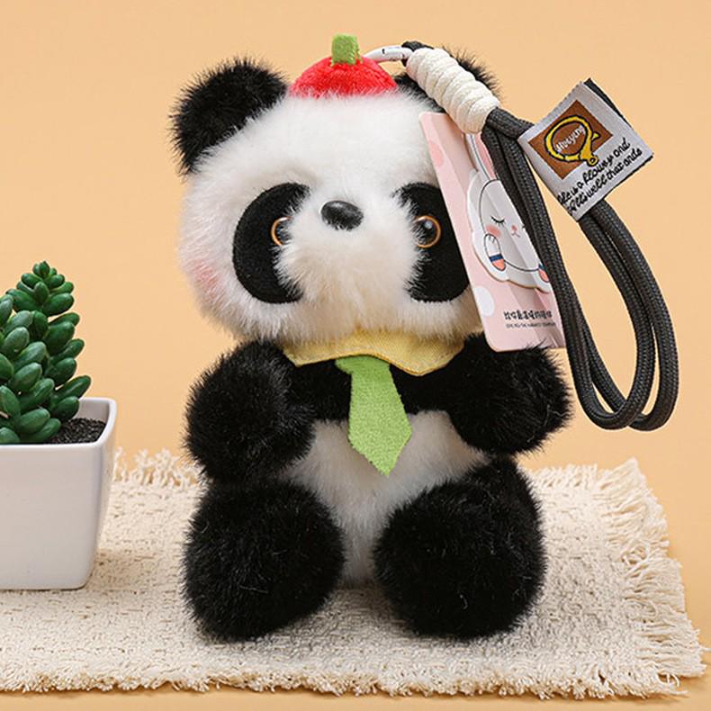 Net Celebrity Cute Panda Pendant: Plush Toy Keychain & Small Gift Doll 15cm