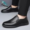 Leather Shoes Men's 2025 Summer New Soft-soled One-pedal Men's Business and Leisure Middle-aged Leather Shoes