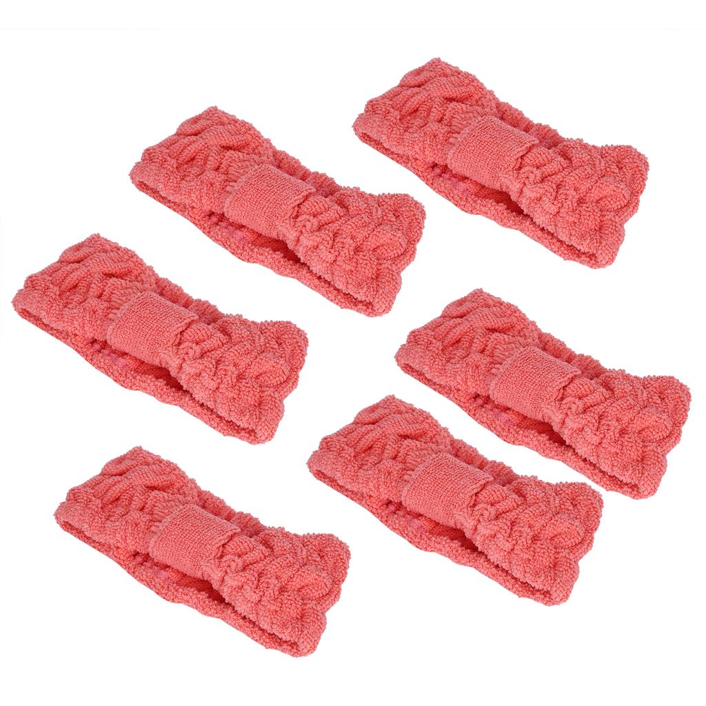 6PCS Microfiber Hdbands Soft Elastic Bowknot Hair Bands for Makeup Face Washing Sports Supplies