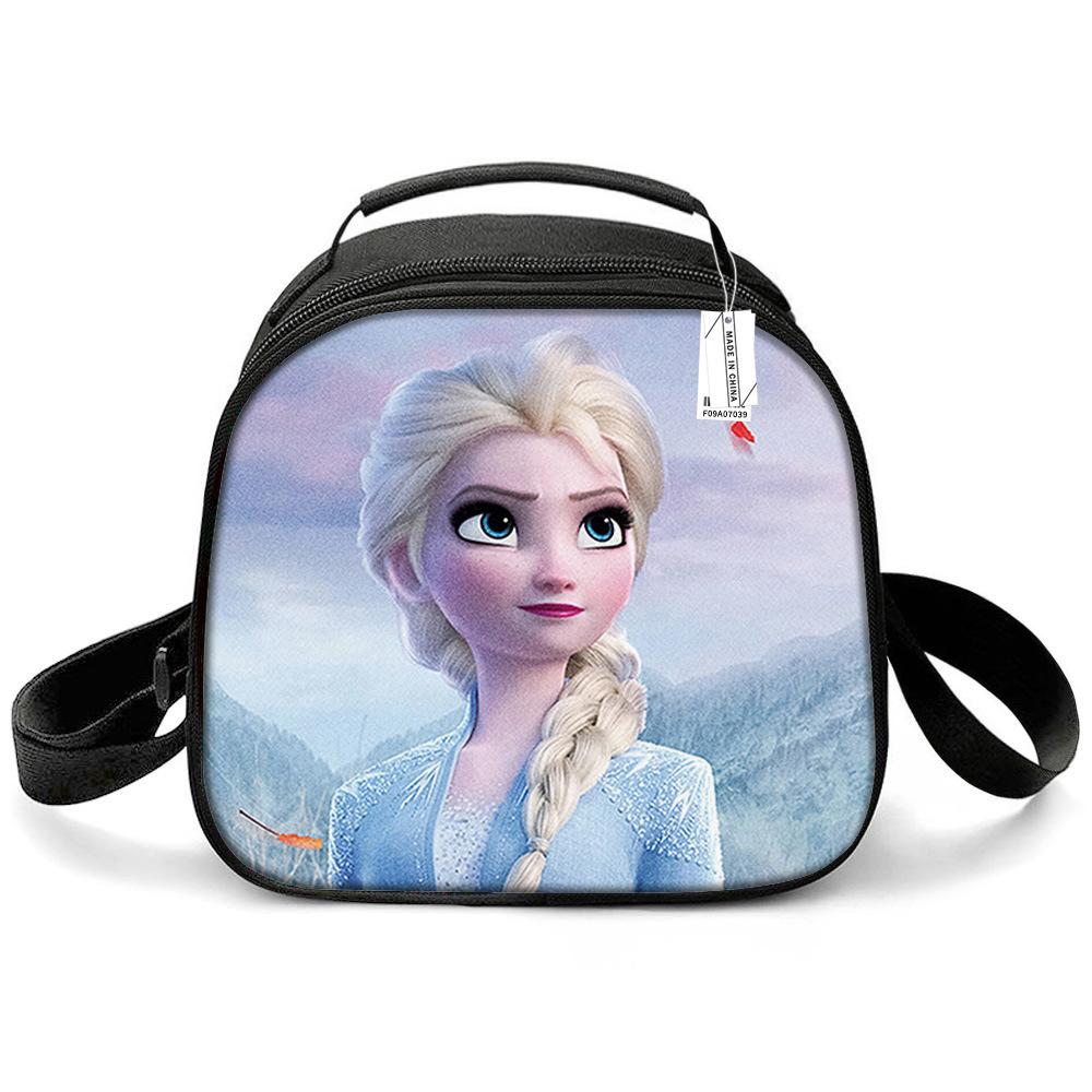 Princess Elsa Cartoon Cute Lightweight Small Meal Bag Elementary School Lunch Box Bento Bag Student Lunch Box