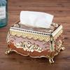 European Style Retro Tissue Box Household Living Room kitchen Napkin Case Hotel Office Desk Accessories Acrylic Paper Box