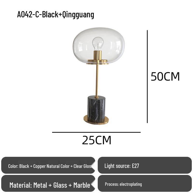 Nordic Modern Minimalist Glass Bedside Lamp for Designer Showrooms, Hotels & B&Bs