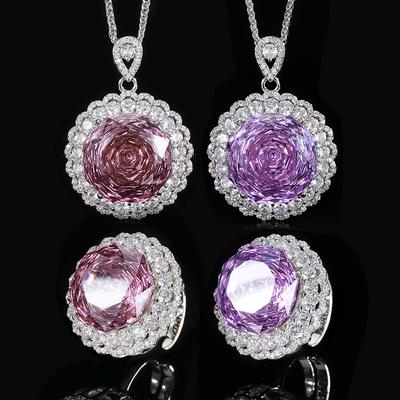 Popular Jewelry Copper Bottom Gold-Plated Rose Cut Light Luxury Set Heroine Stone 18Mm