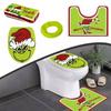 Set Decorazioni Bagno Natale Copriwater e Tappetino Verde Festivo del Grinch