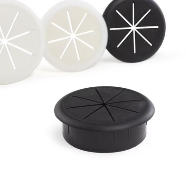 Flexible Kabeldurchführung, 5,1 cm, schwarz, weiß, Gummitüllen in Schreibtisch, Tisch und Möbeln für Lochabdeckung, Kabeldurchführung MYY