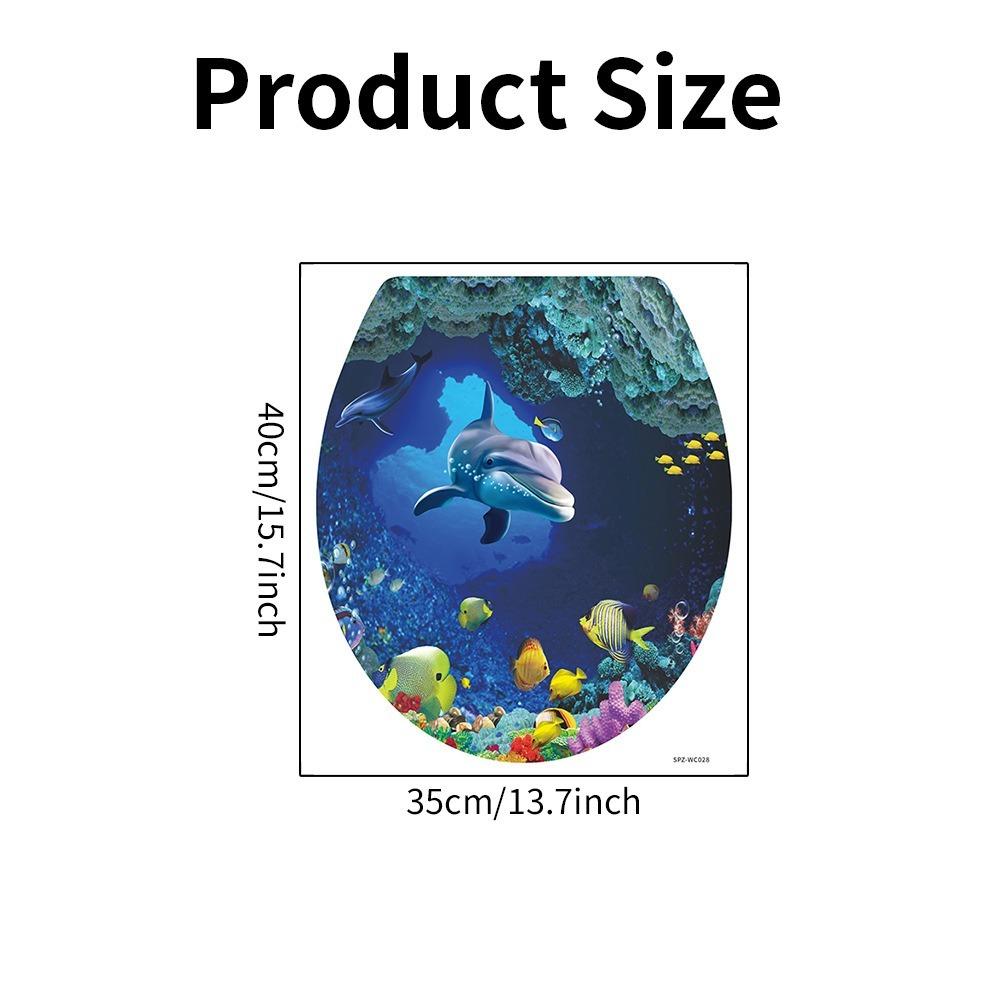 1Pc Waterproof Bathroom Decor Sticker Sea Fish Home Decor Sticker Fashion Toilet Seat Sticker