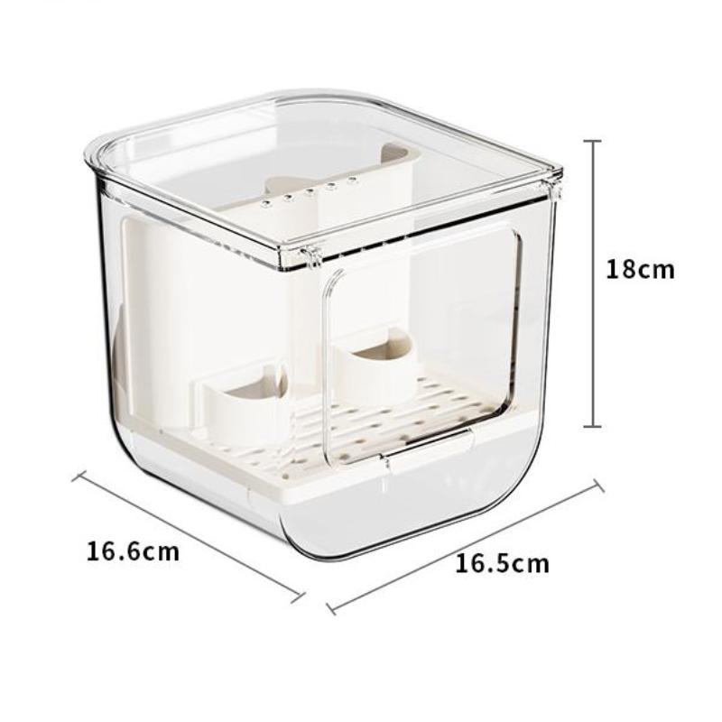 

1 Pc Double Slot Bird Automatic Feeder Large Capacity Splash Proof Hanging Automatic Feeding Device Transparent Food Dispenser