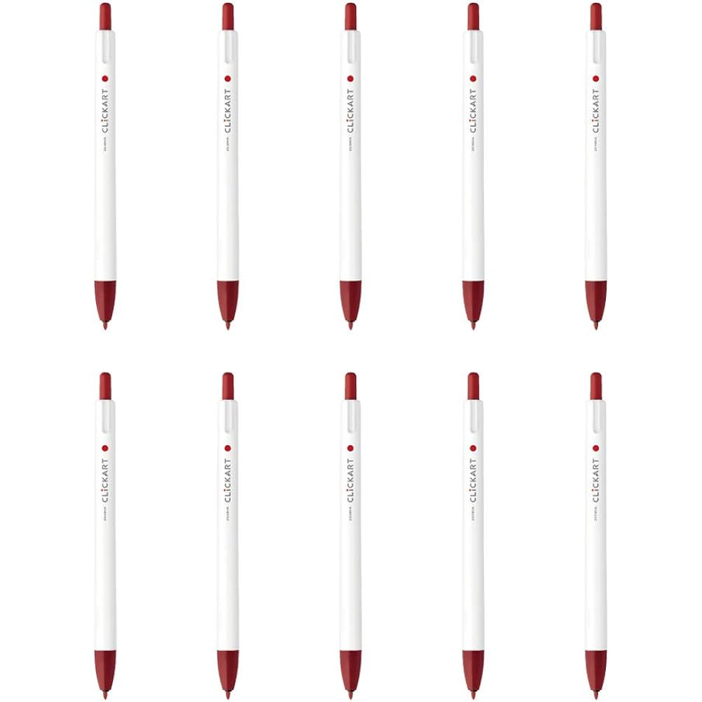 Zebra Water-based Pen Clicker Red Black 10pcs B-WYSS22-RB