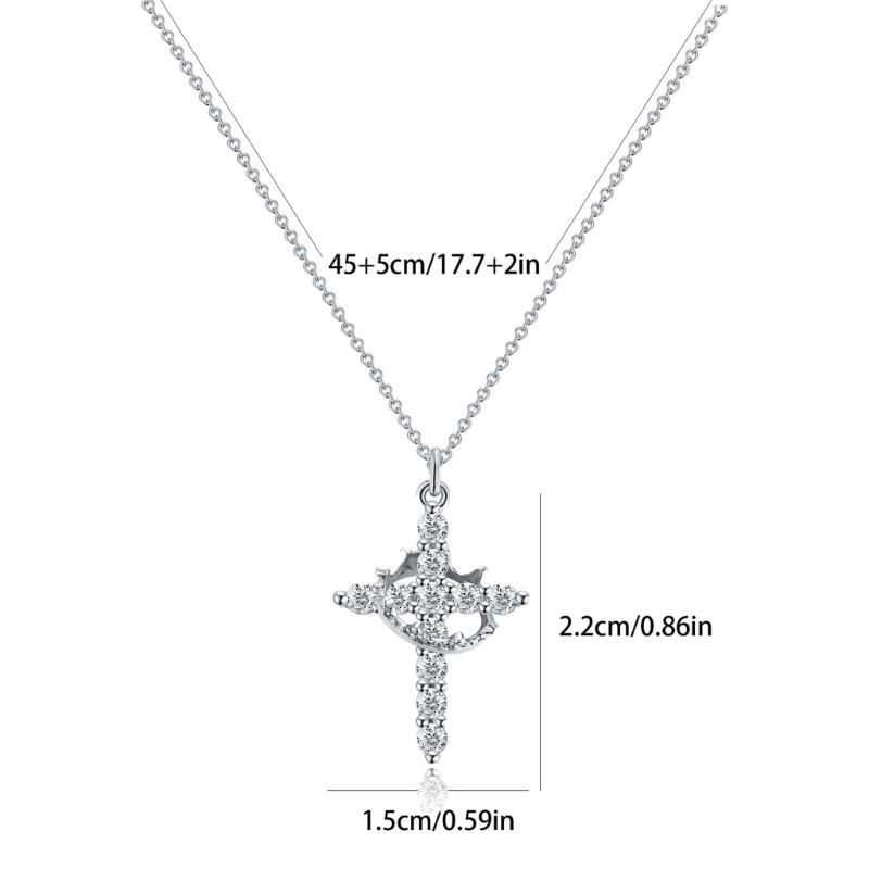 Módní choker náhrdelník s robustním přívěskem s křížky z nerezové oceli, šperkový doplněk pro trendy ženy a dívky