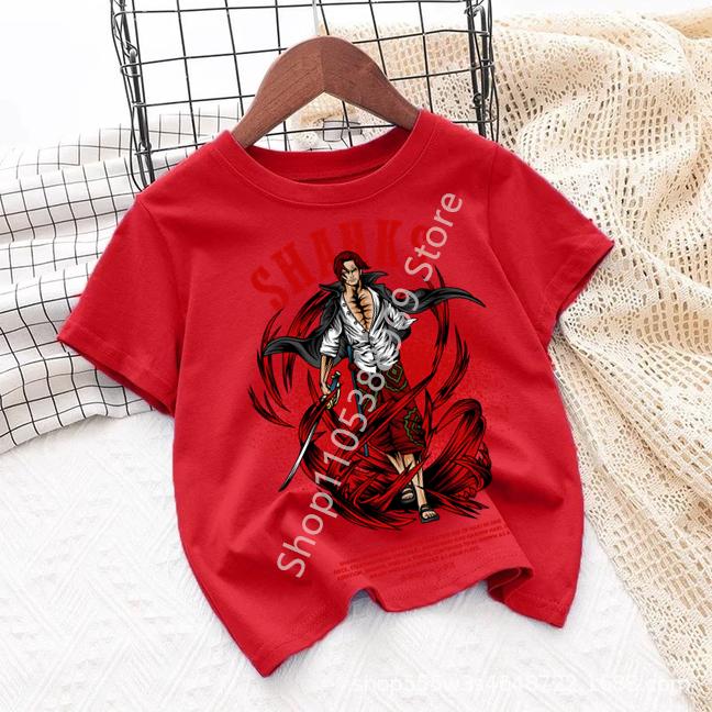 2026 Summer Anime Monkey D Printed Tshirt Kids boys Clothing Fashion Casual Street Tshirt Y2k