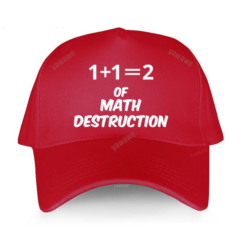Black Casual Boys Printed Baseball Cap 1+1=2 Weapon of Math Destruction Man Women Summer Hat outdoor Snapback caps sport bonnet