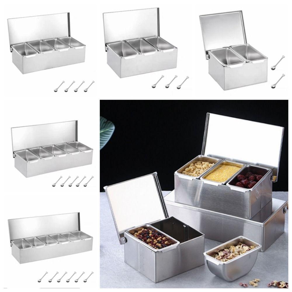 

2/3/4/5/6 Grids Spice Seasoning Container Creative Kitchen Spice Rack Home Organization 2 Grids